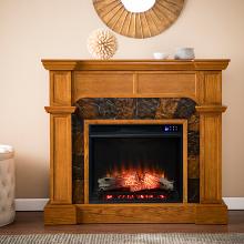 45.5" Cartwright Corner Convertible Touch Screen Electric Fireplace w/ Faux Stone Surround 45.5" Cartwright Corner Convertible Touch Screen Electric Fireplace w/ Faux Stone Surround