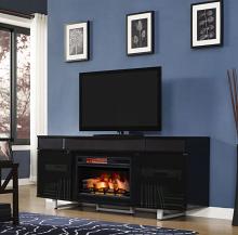 72" New Enterprise Media Mantel Solid Black Electric Fireplace w/ Bluetooth Speakers 72" New Enterprise Media Mantel Solid Black Electric Fireplace w/ Bluetooth Speakers