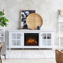 73" Norwell White Electric Fireplace 73" Norwell White Electric Fireplace