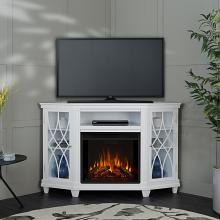 56" Lynette White Corner Entertainment Electric Fireplace 56" Lynette White Corner Entertainment Electric Fireplace
