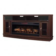 70.75" Deerfield Antique Brown Cherry Infrared Media Electric Fireplace 70.75" Deerfield Antique Brown Cherry Infrared Media Electric Fireplace