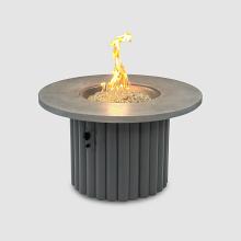 42" Reverie Round Gas Fire Pit Table with Relic Grey Supercast Top & Charcoal Base 