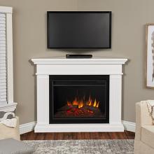 55.5" Kennedy Grand White Corner Electric Fireplace 55.5" Kennedy Grand White Corner Electric Fireplace