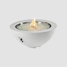 42" Cove Round White Gas Fire Pit Bowl 