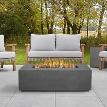 42" Aegean Weathered Slate Small Rectangle Propane Gas Outdoor Fire Table