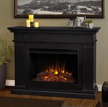 55.5" Centennial Real Flame Black Electric Fireplace 55.5" Centennial Real Flame Black Electric Fireplace