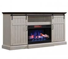 77" Cabaret Weathered White TV Stand Infrared Electric Fireplace 77" Cabaret Weathered White TV Stand Infrared Electric Fireplace