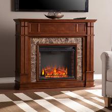 48" Highgate Faux Stone Electric Media Fireplace - Whiskey Maple 48" Highgate Faux Stone Electric Media Fireplace - Whiskey Maple