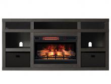 64.3" Greatlin Black Walnut Entertainment Center Fireplace 64.3" Greatlin Black Walnut Entertainment Center Fireplace