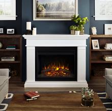 55.5" Centennial Real Flame White Electric Fireplace 55.5" Centennial Real Flame White Electric Fireplace