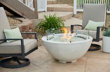 42" White Cove Gas Fire Pit Bowl