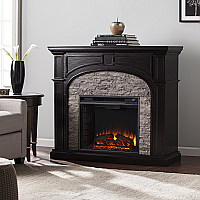 45.75" Tanaya Electric Fireplace - Ebony w/ Gray Stacked Stone 45.75" Tanaya Electric Fireplace - Ebony w/ Gray Stacked Stone