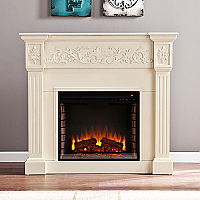44.5" Calvert Carved Ivory Electric Fireplace 44.5" Calvert Carved Ivory Electric Fireplace